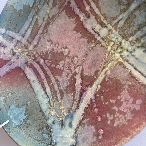 TONY EVANS Raku Pottery‎ Post Moden Decorative Textured Plate - Picture 11 of 13